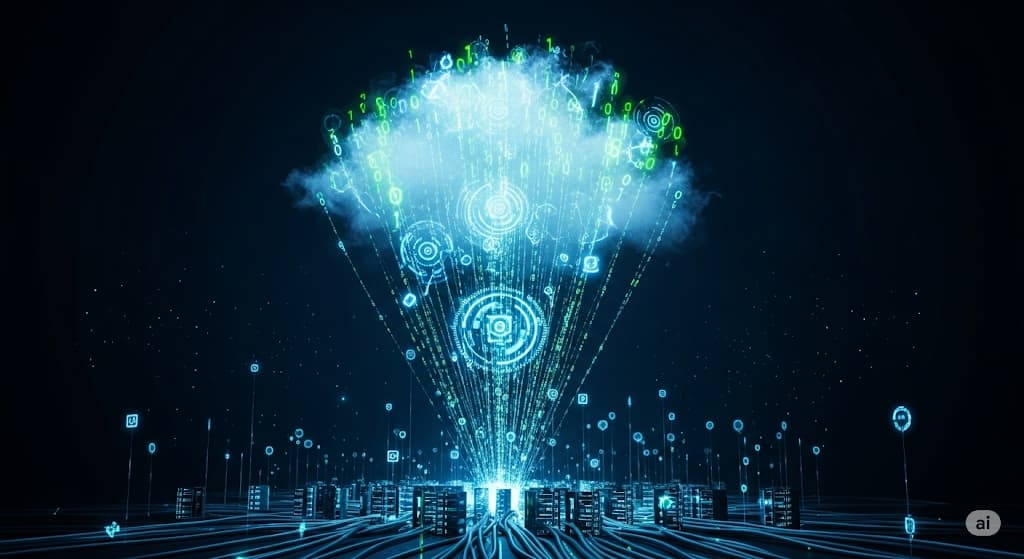 datos informáticos que construyen la nube