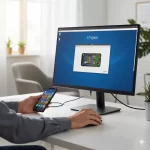 vysor siendo usado desde el ordenador y móvil