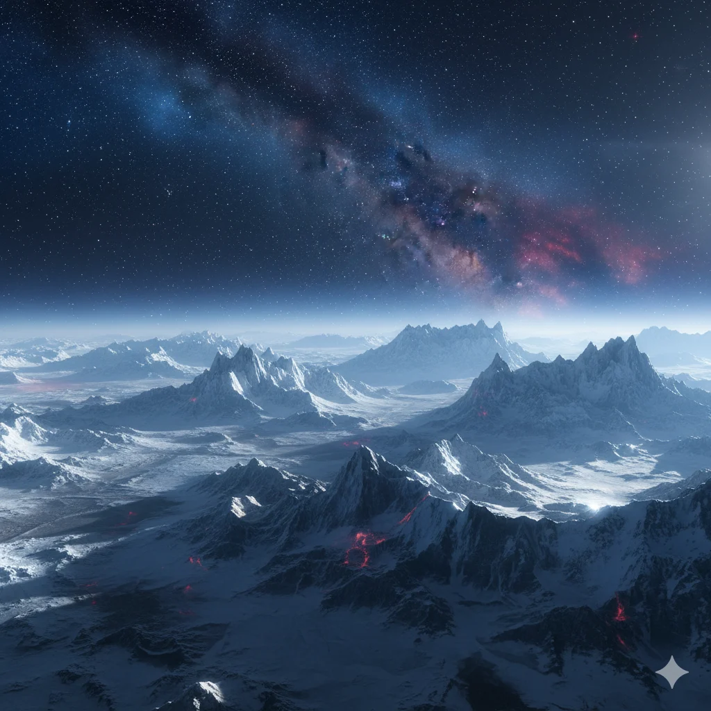 superficie de planeta congelado