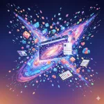 Variedad de íconos sobre el universo.