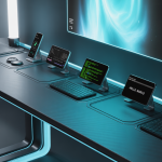 Múltiples celulares usados como monitores extras