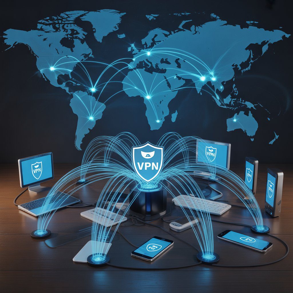 Dispositivos conectados en red a través de vpn