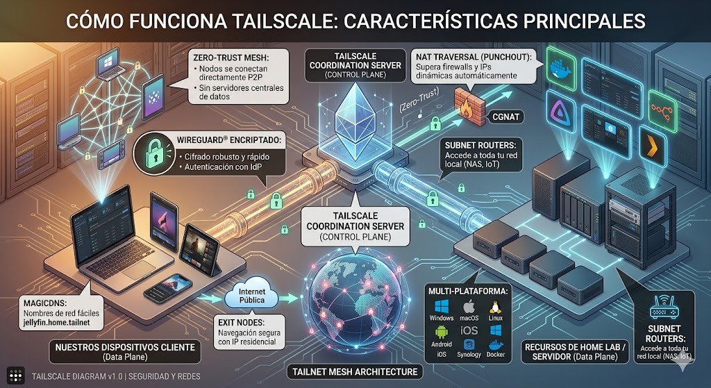 Diagrama de funcionamiento de tailscale