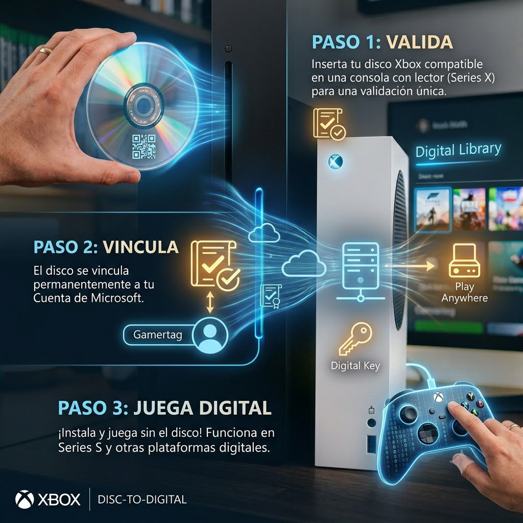 infografía de disc-to-digital de xbox